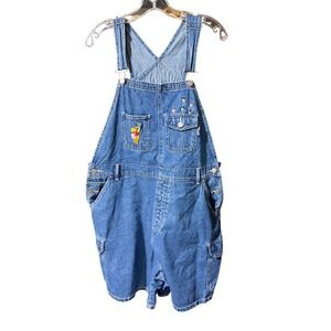 Vintage Disney Winnie The Pooh Bird Watching Embroidered Short overalls